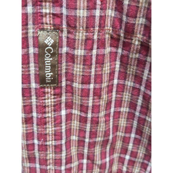 Columbia Shirt Mens 3XL Red Plaid Long Sleeve Button Front Cotton Casual Top - Picture 3 of 7